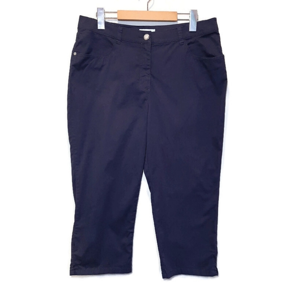 DKR & Co Signature Collection Navy Blue Capri Pants Cotton Cropped Size 10